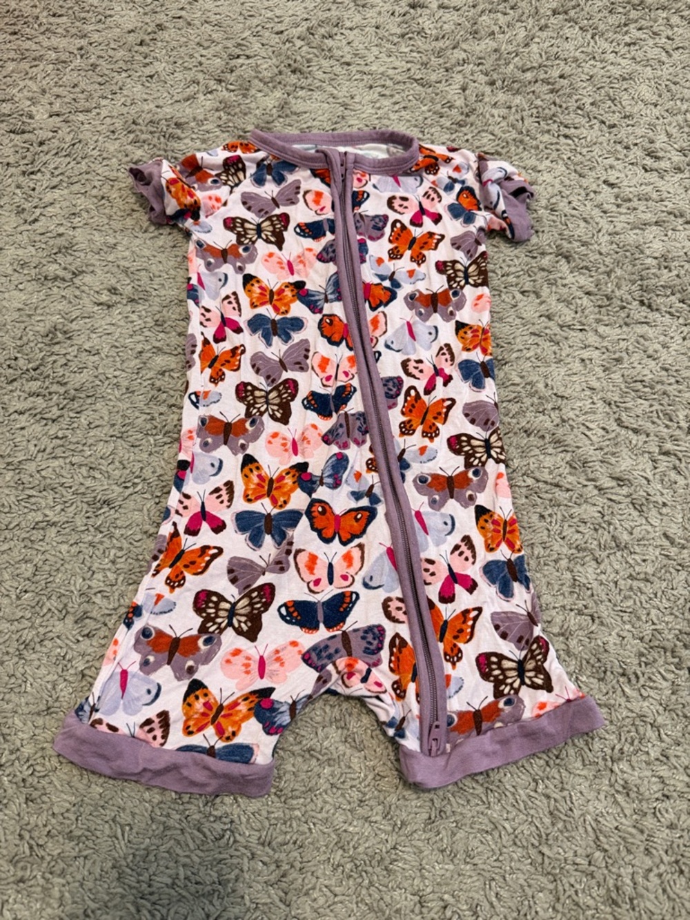 Little Sleepies Purple Butterfly Bamboo Shorty